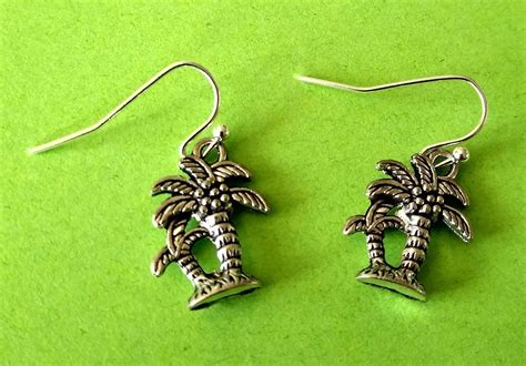 Palm Tree Earrings Palm Trees Tropical Summer Earrings Etsy