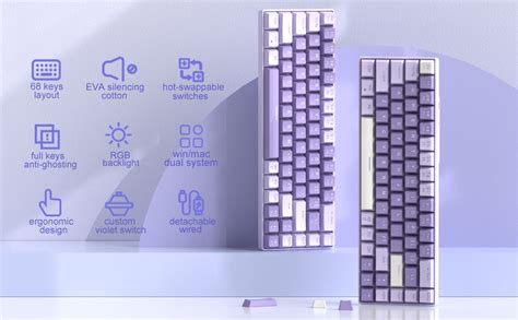 Magegee Portable Mechanical Gaming Keyboard Hot Swappable Violets Switch Rgb Backlit