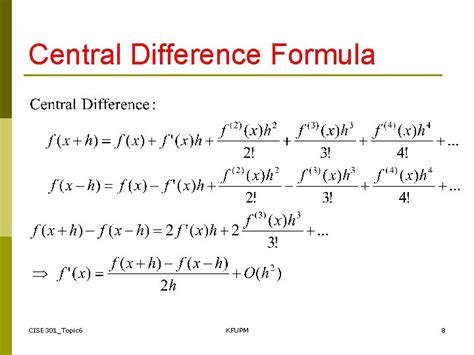 Se 301 Numerical Methods Topic 6 Numerical Differentiation