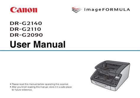 User Manual Canon ImageFORMULA DR G2090 English 182 Pages