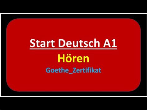 Hören A1 Start Deutsch A1 Hören modellsatz mit Lösung am Ende Vid