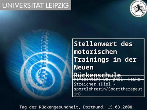 PPT Stellenwert des motorischen Trainings in der Neuen Rückenschule