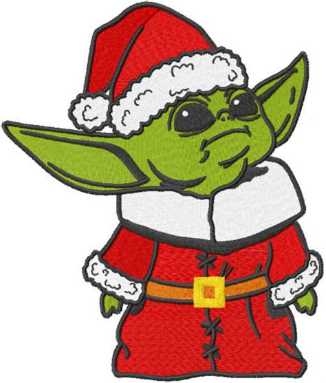 Christmas Yoda Embroidery Design