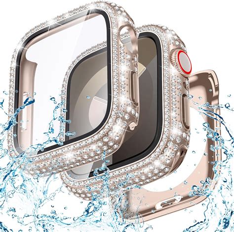 Amazon Goton 2 In 1 Waterproof Bling Case For Apple Watch Series 9