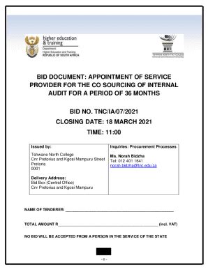 Fillable Online Tnc Edu Appointment Of Service Provider For The Co