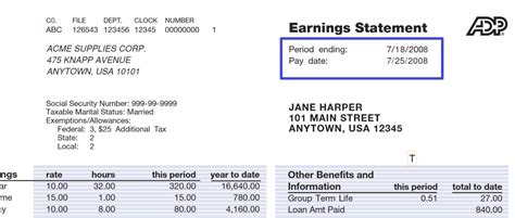 Adp Pay Stub Template Free Adp Pay Statements Generator