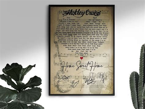 Motley Crue Home Sweet Home Lyrics Poster Motley Crue Etsy