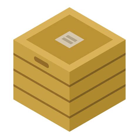 Wood Box Icon Isometric Style 15202826 Vector Art At Vecteezy