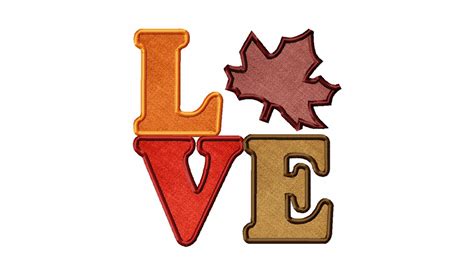 Love With Fall Leaf Includes Both Applique And Filled Daily Embroidery