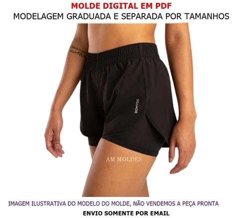 Molde Short Duplo Fitness Feminino P A Plus Size Elo7