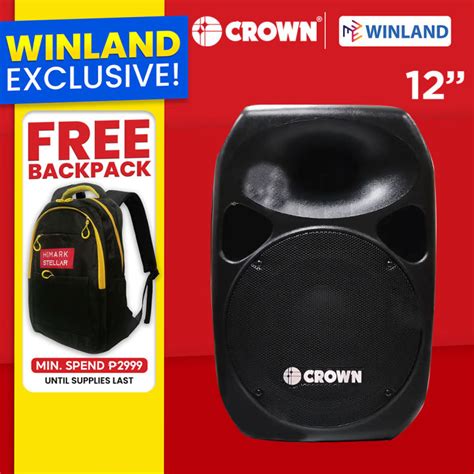 CROWN By Winland Instrumental Speaker System 12 12v DC 2 Wireless Mic