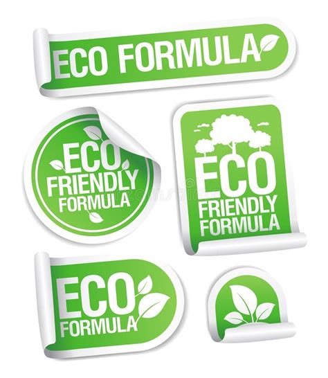 Eco Friendly Formula Stickers. Stock Vector - Illustration of ecology ...