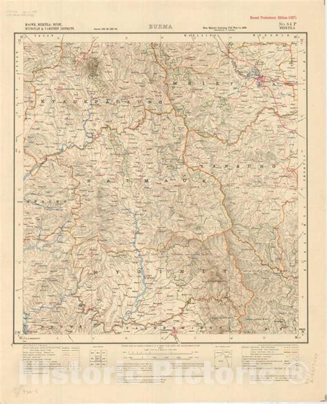 Map : Magwe, Meiktila, Minbu, Myingyan & Yamethin Districts, Burma, No ...