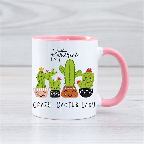 Cactus Mug Crazy Cactus Lady Mug T For Friend Funny Mug Etsy