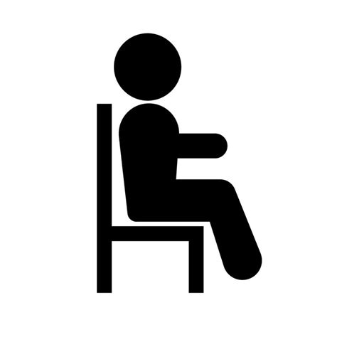 Person sitting on chair silhouette icon. Seated. Vector. 34819240 ...