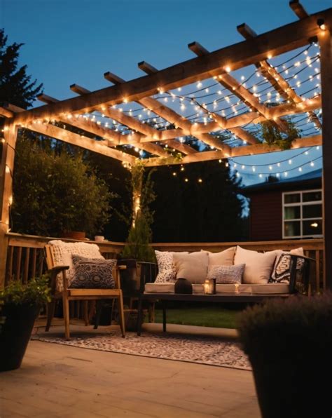 Pergola With String Lights Free Stock Photo - Public Domain Pictures