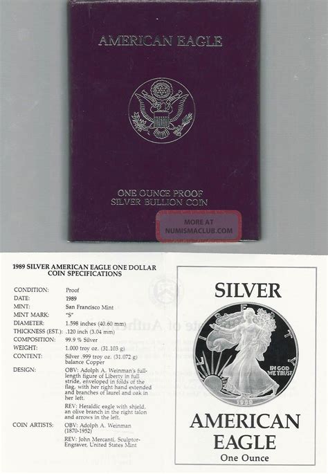 1989 American Silver Eagle Proof " Proof