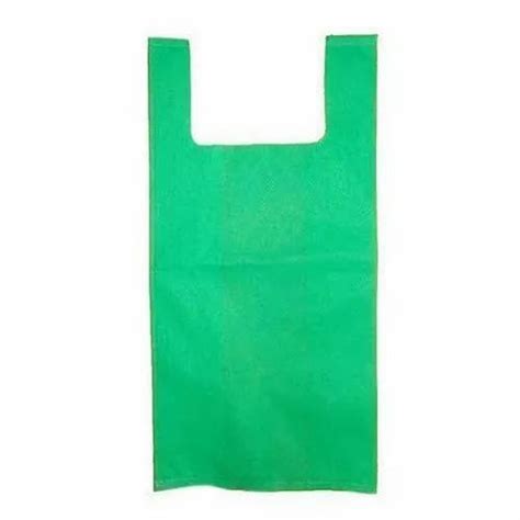 Plain Green 20 Gsm Non Woven U Cut Bag For Grocery At Rs 125 Kg In Bijnor