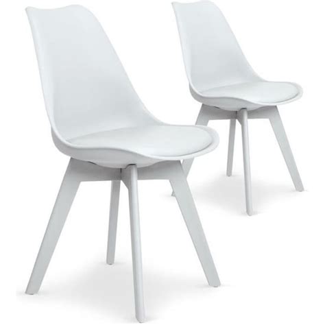 Lot De Chaises Juno Blanc Menzzo Salle Manger Contemporain