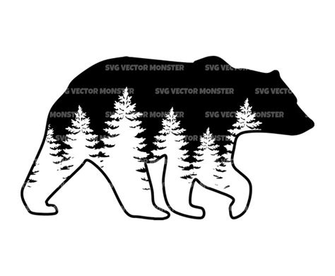 Bear Svg Forest Svg Bear in Woods Bear in Trees. Vector Cut - Etsy Canada