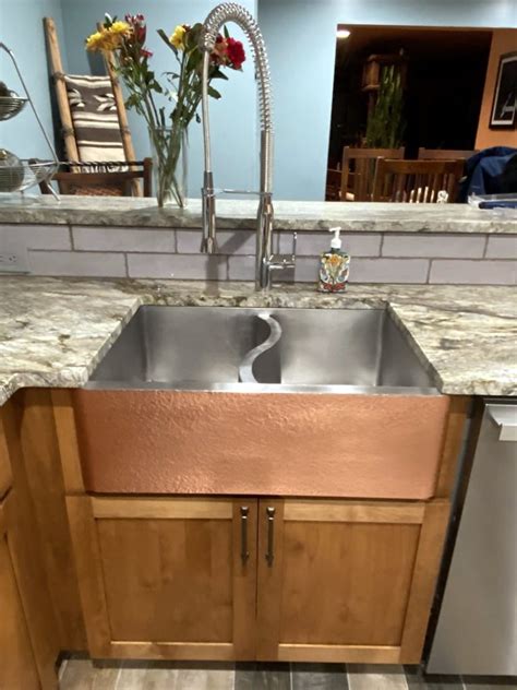 Custom S Sink With Hammered Apron Texas Lightsmith