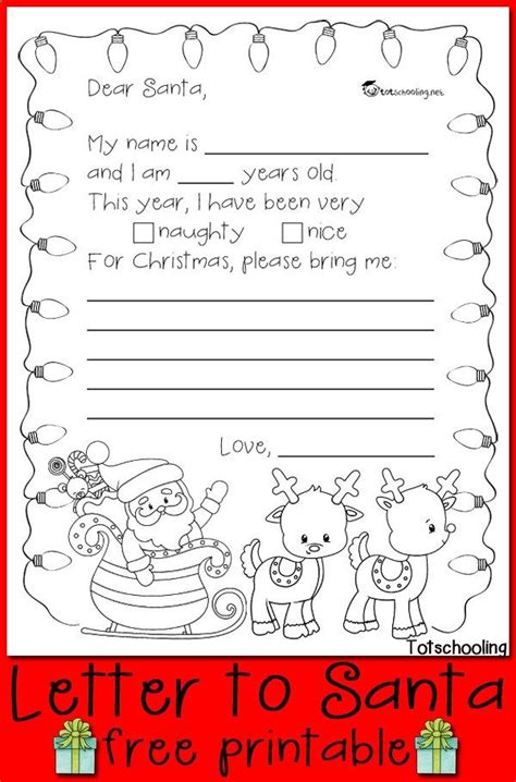 Use This Free Printable To Let Your Kids Write A Letter To Santa Claus