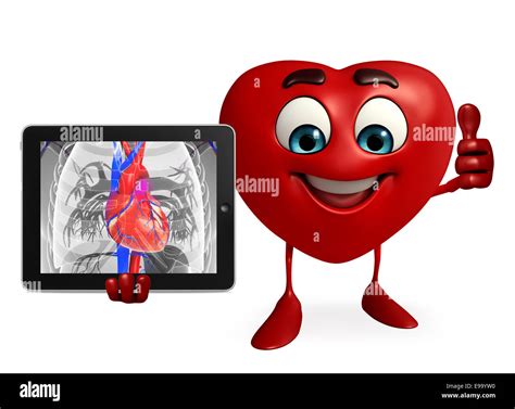 Cartoon Character of heart shape with heart anatomy Stock Photo - Alamy