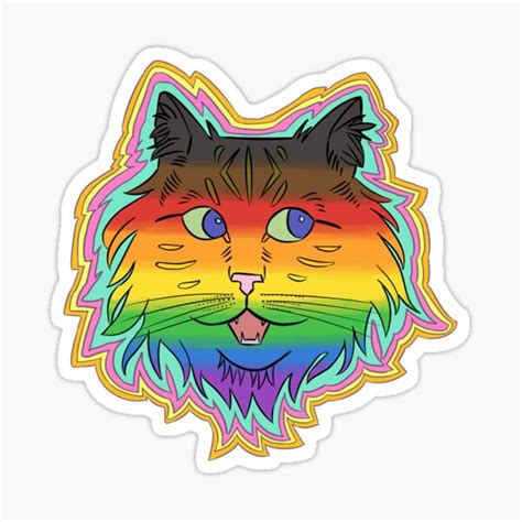 Lgbt Pride Cat Gay Flag Sticker For Sale By Spitscribble Redbubble