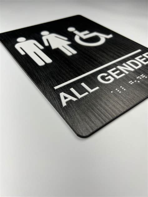 ADA Compliant Bathroom Sign With Braille Acrylic With Charred Wood ...