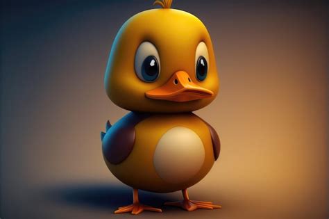 Personagem De Pato Bonito De Desenho Animado D Foto Premium