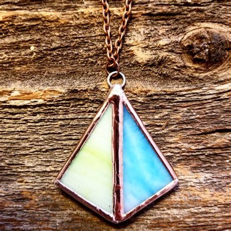 Geometric Stained Glass Necklace | Etsy