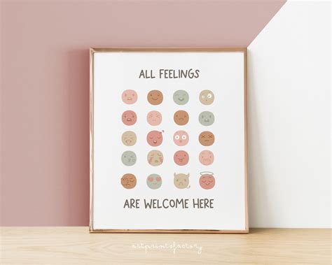 All Feelings Are Welcome Feelings Chart Emotions Feelings Etsy