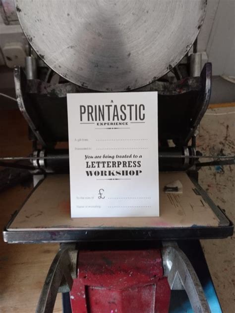 Letterpress Workshop Gift Voucher The Smallprint Company