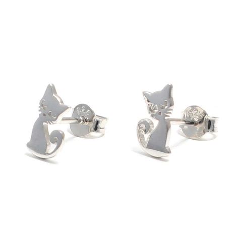 Ohrstecker Katze S Sterling Silber Katzen Stecker