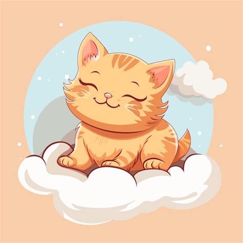 Lindo adorable gato vector ilustración Vector Premium