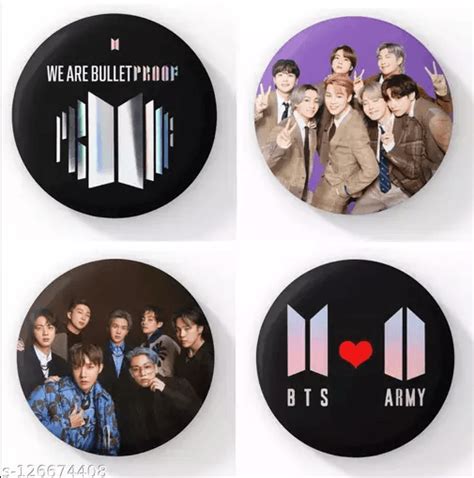 Bts Bulletproof Badges For Bts Army Pack Of 4