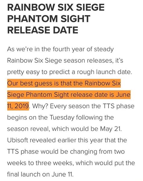 Rainbow Six Siege Phantom Sight Release Date As Were In The Fourth