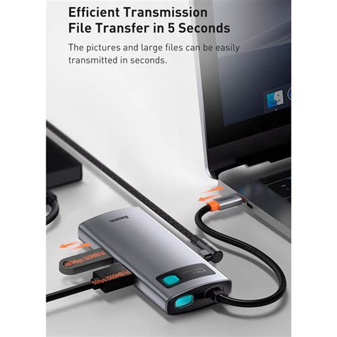 هاب Baseus Metal Gleam Series CAHUB-CW0G USB 3.0/HDMI/Type-C PD To Type ...