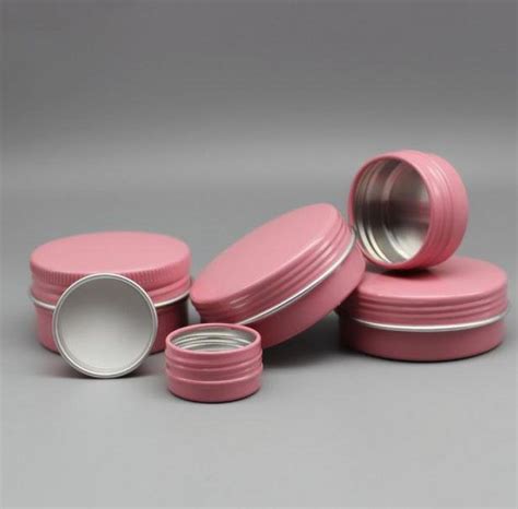 New Ml G Aluminum Pink Tin Jars Cosmetic Sample Metal Tins Empty