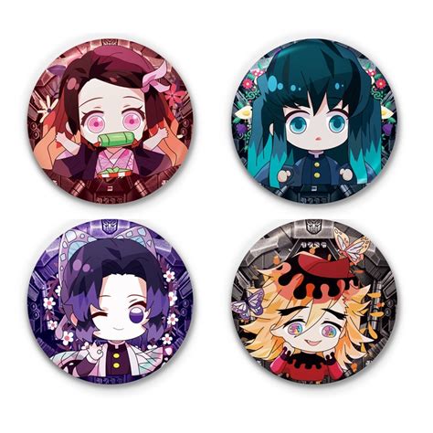 Mm Cute Anime Demon Slayer Badges Tanjirou Nezuko Kyoujurou Round