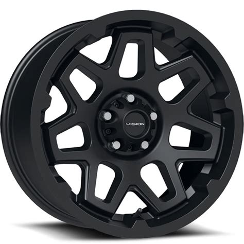 Vision 416 Se7en Satin Black Dually Wheels