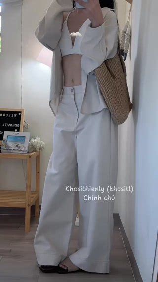 Khosithienly SET 3 MÓN NUDE ÁO SƠ MI NUDE OVERSIZE ÁO CROP BRA 2 DÂY QUẦN SUÔNG Shopee