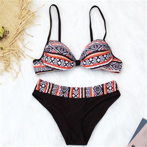 Frauen Push Up Bikini Set Sexy Zweiteilige Bademode Badeanzug Plus Size