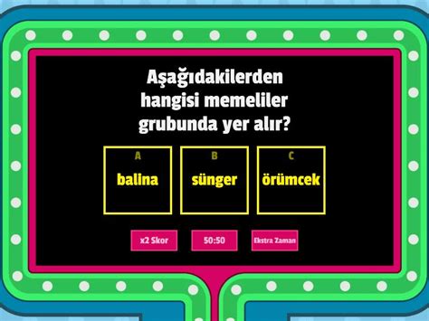 fen bilimleri 5 sınıf 2 ünite BERAT KAYA TEKE 5A Gameshow quiz