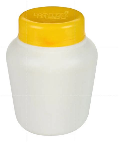 White Round 1 Ltr Plastic HDPE Jar For Ghee Packing For Packaging