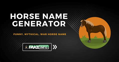 Horse Name Generator | FakeInfo.Net