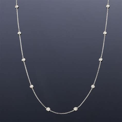 20 Ct Tw Diamond Station Necklace In 14kt White Gold 16 Ross Simons