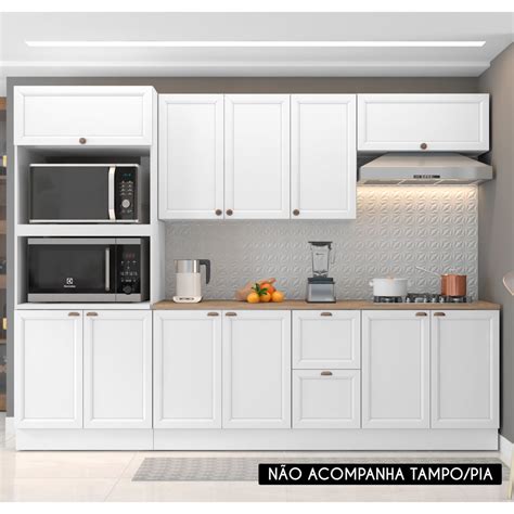 Armário de Cozinha Modulado 5 Peças Sem Tampo CJ3 Duna P09 Branco