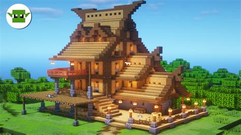 Minecraft Rustic House With Shop Minecraft Building Tutorial In The 5x5 Town Youtube