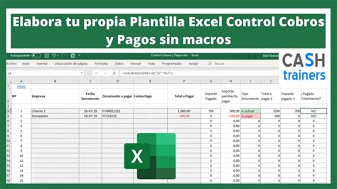 Elabora Tu Propia Plantilla Excel Control Cobros Y Pagos Sin Macros